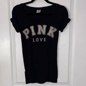 PINK Victoria's Secret Black Love Tee